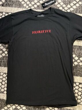 Primitive Black T-Shirt with Red Logo